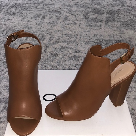 Brown open toe heel booties - Picture 1 of 1